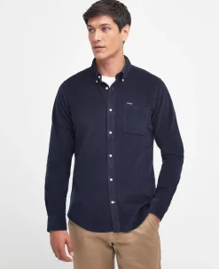 Barbour, Miesten Kauluspaita, Ramsey Tailored Cord Shirt TUMMANSININEN