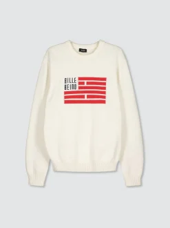Billebeino miesten neulepaita, FLAG SWEATER Valkoinen