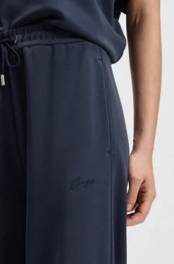 BOSS Orange naisten housut, ENURI JERSEY TROUSERS Tummansininen