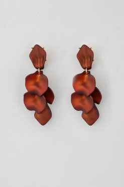 Bow 19 korvakorut LEAF EARRING PEARL, Poltettu Oranssi