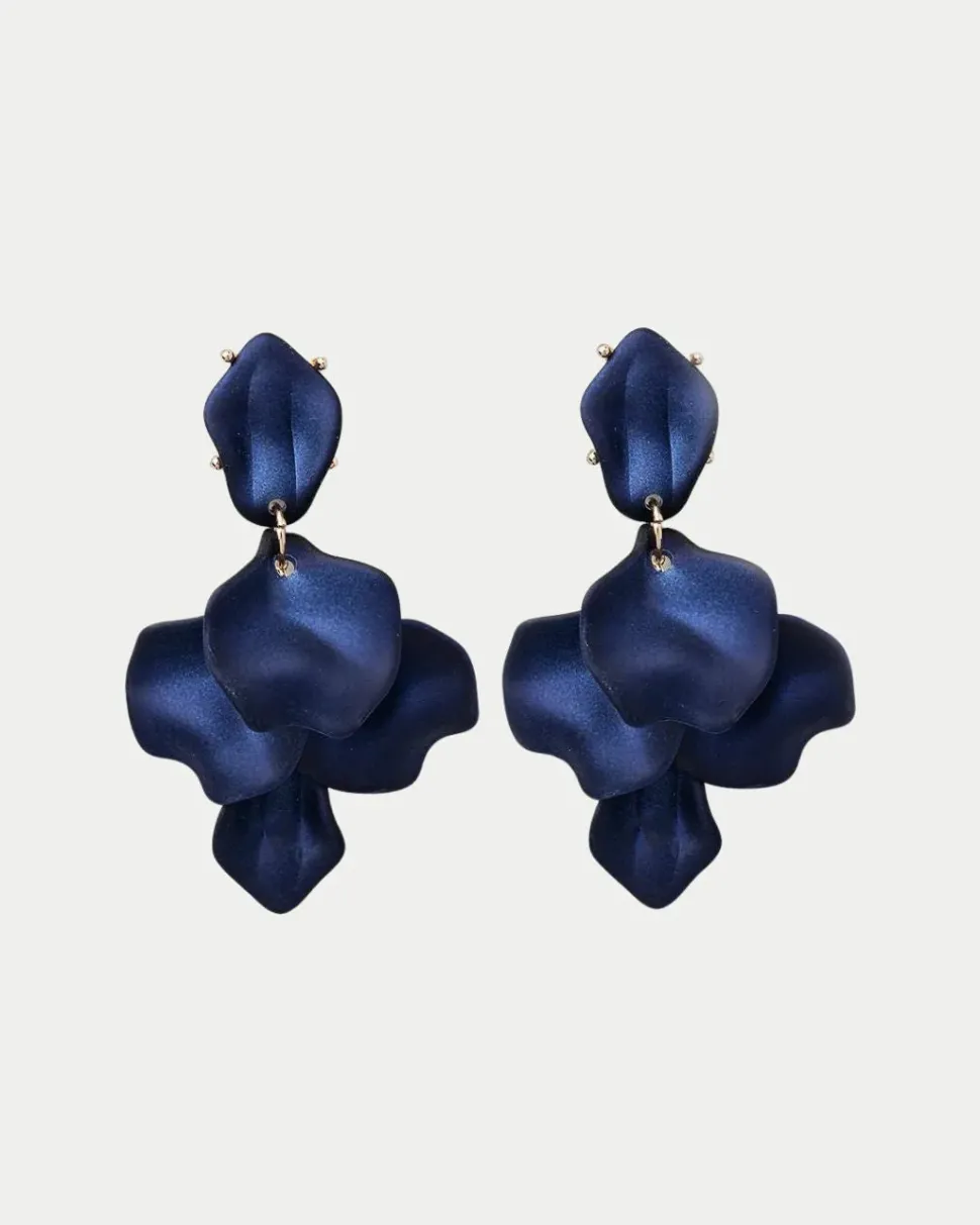 Bow 19 korvakorut Leaf Earring, tummansininen