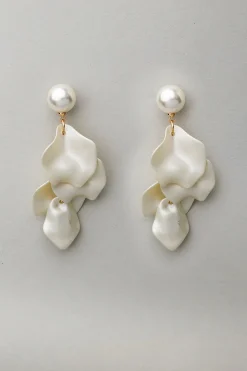 Bow 19 korvakorut, LEAF EARRING Valkoinen