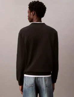Calvin Klein Jeans miesten collegepaita, LS EU 350TERRY BADGE CN SWEATSHIRT Musta