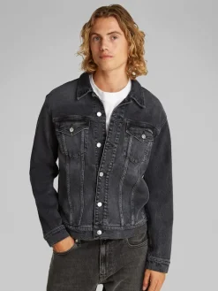 Calvin Klein Jeans miesten farkkutakki, SLIM DENIM JACKET BLACK Musta