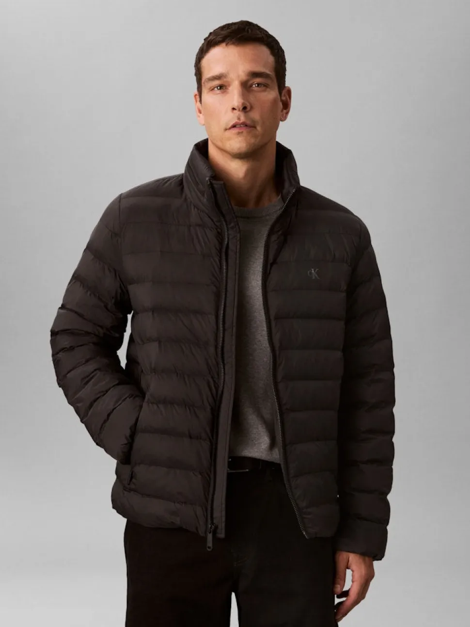 Calvin Klein Jeans miesten kevyttoppatakki, LS NYLON LT WEIGT HDD Musta