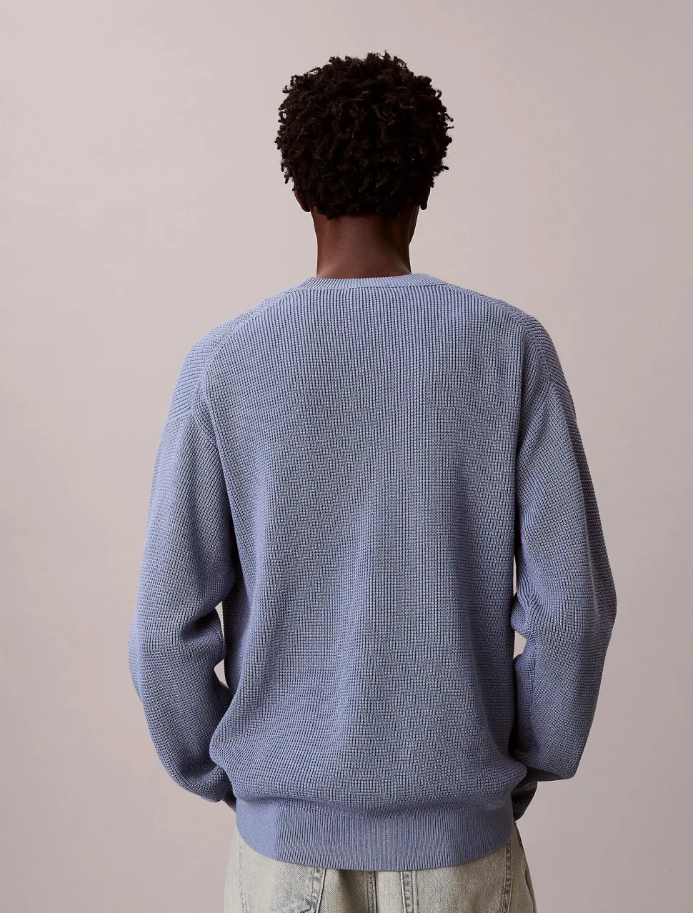 Calvin Klein Jeans miesten neulepusero LS EZ Cotton Waffle Crwnk Swtr 9, sininen
