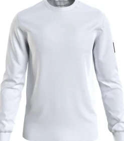 Calvin Klein Jeans Miesten Paita, MONOLOGO BADGE WAFFLE LS TEE Valkoinen
