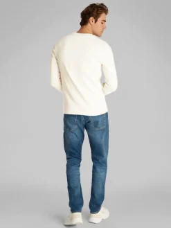 Calvin Klein Jeans Miesten Paita, WOVEN TAP WAFFLE LS TEE Beige