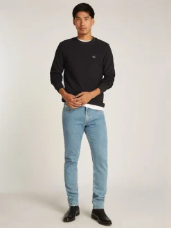 Calvin Klein Jeans Miesten Paita, WOVEN TAP WAFFLE LS TEE Musta