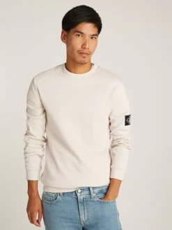 Calvin Klein Jeans Miesten Paita, MONOLOGO BADGE WAFFLE LS TEE Beige