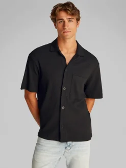 Calvin Klein Jeans miesten paitatakki, CHUNKY WAFFLE SS HWK OVERSHIRT Musta