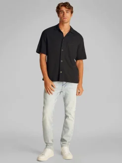 Calvin Klein Jeans miesten paitatakki, CHUNKY WAFFLE SS HWK OVERSHIRT Musta