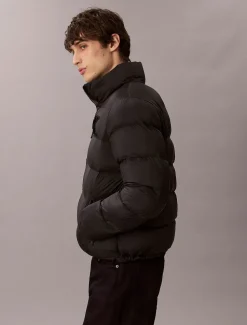 Calvin Klein Jeans miesten Puffertakki, LS NYLON MONOGRAM PUFFER JACKET Musta