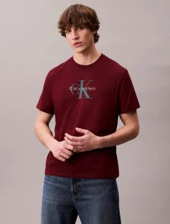 Calvin Klein Jeans miesten t-paita, SS HERO MONOLOGO TE Viininpunainen