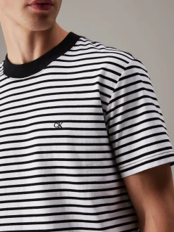 Calvin Klein Jeans miesten t-paita, HEAVY REGULAR TEE Raidallinen Musta