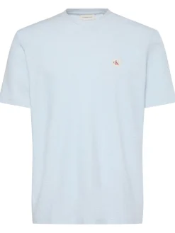 Calvin Klein Jeans miesten t-paita SS Waffle Badge Crewnk Tee, vaaleansininen