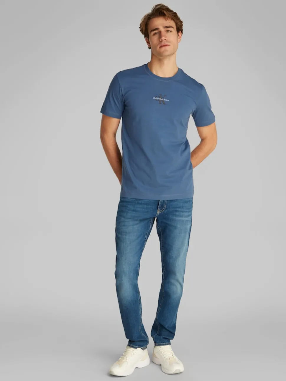 Calvin Klein Jeans miesten t-paita, MONOLOGO TEE, CK1 Sininen