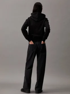 Calvin Klein Jeans naisten huppari, CK EMBROIDERY HOODIE Musta