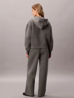 Calvin Klein Jeans naisten joggerit, SCUBA WIDE LEG PANT Vaaleanharmaa