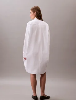 Calvin Klein Jeans naisten paitamekko, COTTON OVERSIZED MINI SHIRTDRESS Valkoinen
