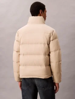 Calvin Klein Menswear miesten takki LS MDWT NYLON CHNNL DOWN PUFFER, valkoinen