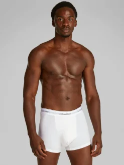 Calvin Klein miesten bokserit, ICON COTTON TRUNK 3PK WHITE Valkoinen