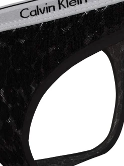 Calvin Klein naisten stringit, CK HIGH LEG THONG Musta