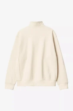 Carhartt miesten collegepaita Half Zip American Script Sweatshirt, luonnonvalkoinen
