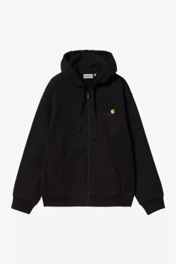 Carhartt miesten huppari Hooded American Script Jacket, musta