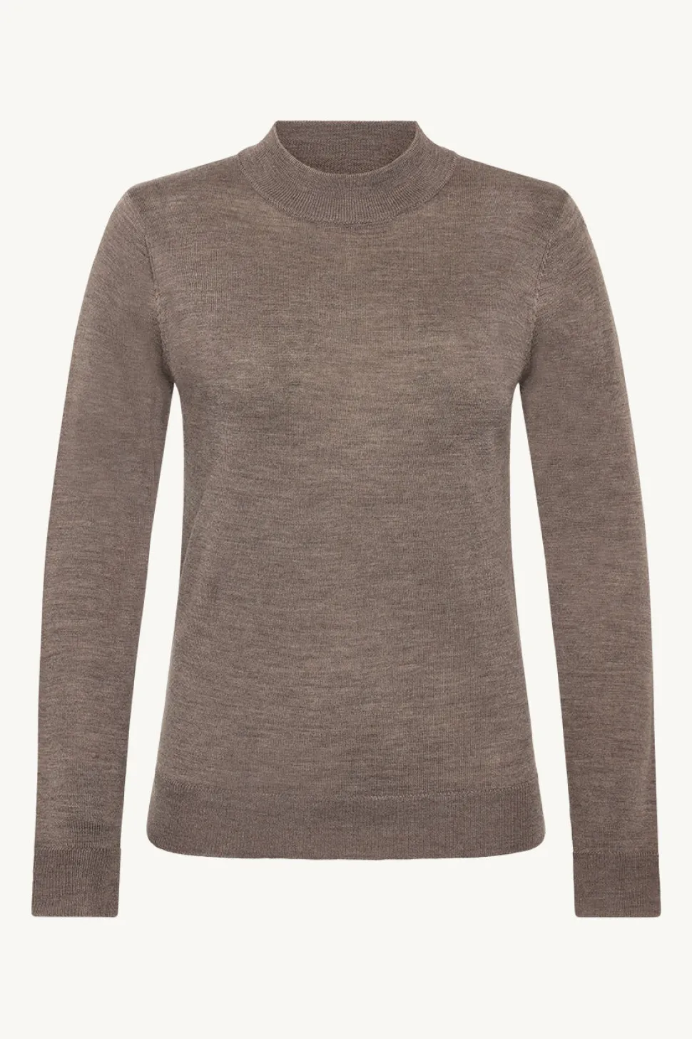 Claire Naisten Poolopaita K-Paulia Merinowool Turtle Neck Tummanruskea