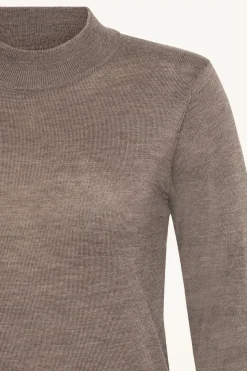 Claire Naisten Poolopaita K-Paulia Merinowool Turtle Neck Tummanruskea