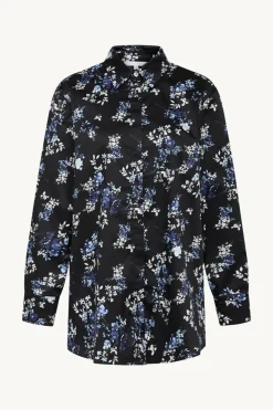 Claire naisten pusero, RIITTA LONG SHIRT Sininen Kuosi