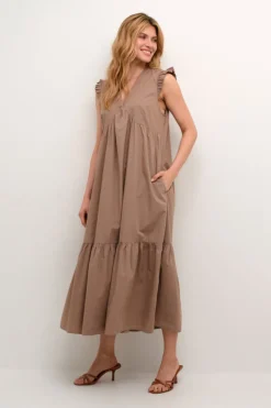 CULTURE naisten mekko, CUOLENA SL DRESS Taupe Gray