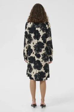 CULTURE naisten mekko, CURACHEL ELITHA SHORT DRESS Black/Offwhite Flowe