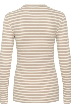 Culture Naisten paita, Cudolly Ls T-Shirt Dune/White Stripe
