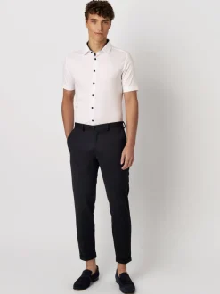 Desoto miesten kauluspaita, 83532-3-001 WHITE SS SHIRT Valkoinen