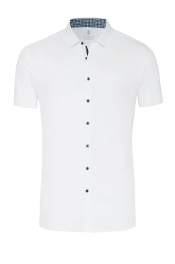 Desoto miesten kauluspaita, 83532-3-001 WHITE SS SHIRT Valkoinen