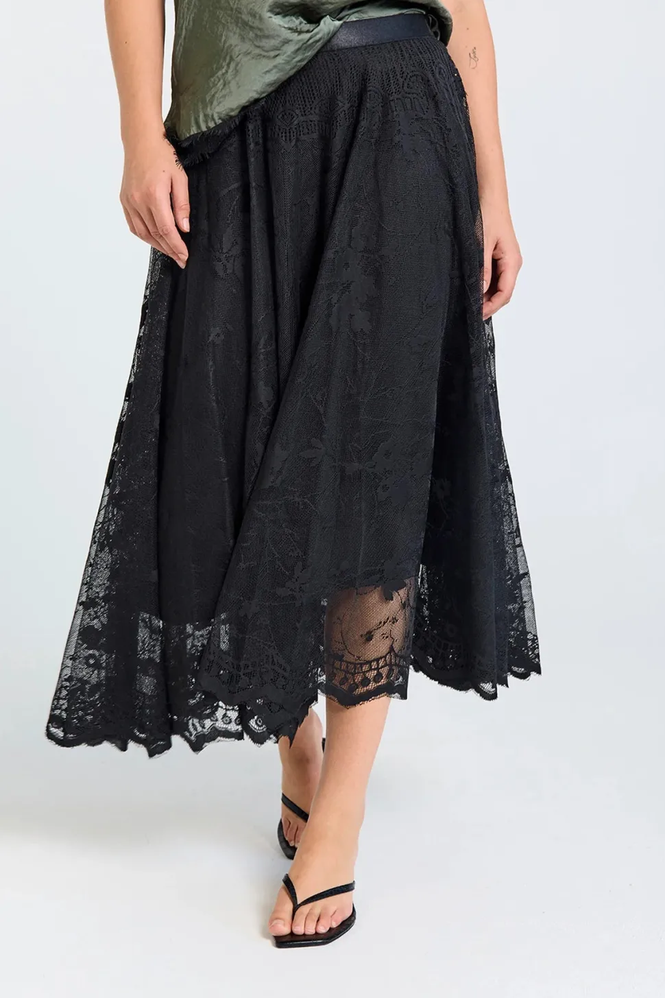 Freequent naisten hame LALLY SKIRT, musta