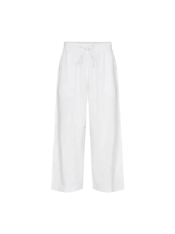 Freequent Naisten housut LA PANT 7/8 LINEN Valkoinen