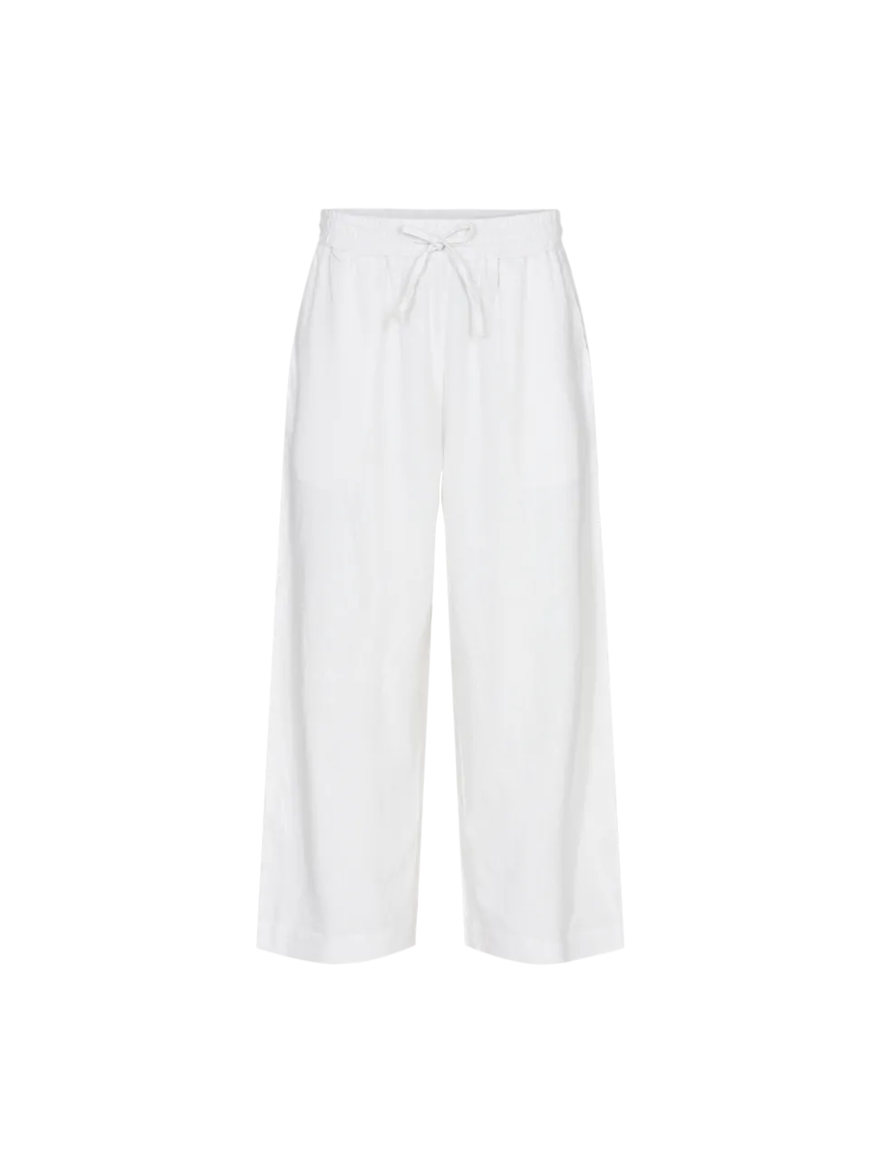 Freequent Naisten housut LA PANT 7/8 LINEN Valkoinen
