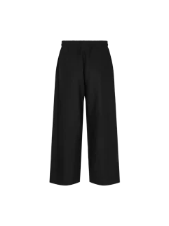 Freequent Naisten housut LA PANT 7/8 LINEN Musta