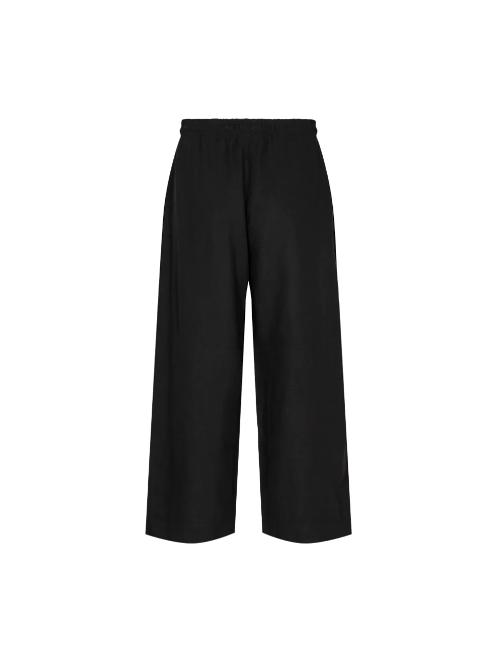 Freequent Naisten housut LA PANT 7/8 LINEN Musta