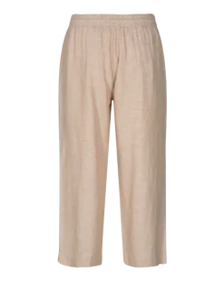 Freequent Naisten housut LA PANT 7/8 LINEN Vaalea Beige