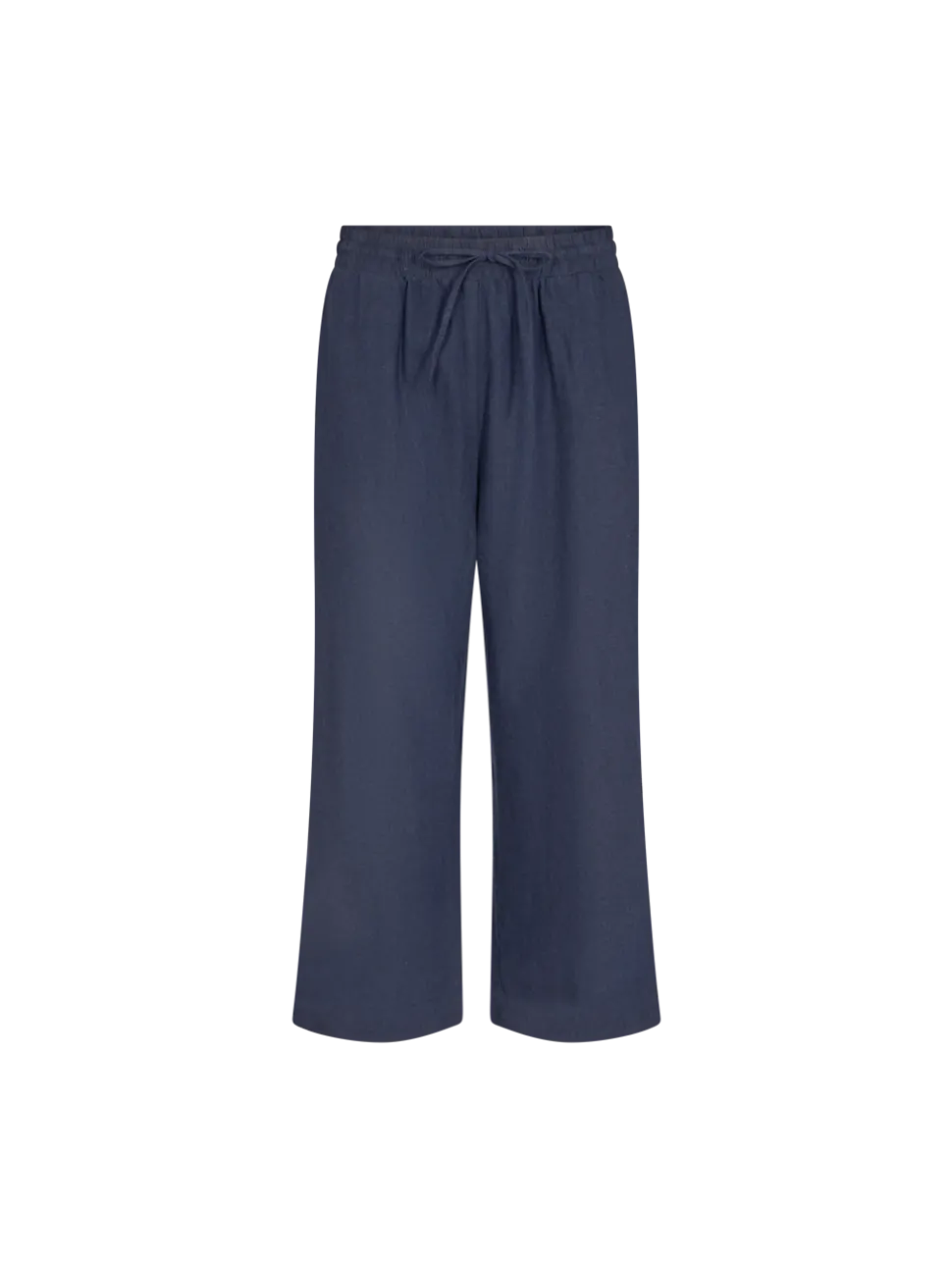 Freequent Naisten housut LA PANT 7/8 LINEN Tummansininen