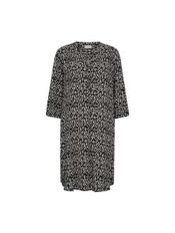 Freequent naisten mekko, ADNA DRESS Mustavalkoinen