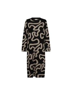 Freequent Naisten Mekko, ANI DRESS Musta Kuosi