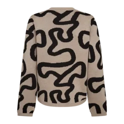 Freequent Naisten Neule, ANI PULLOVER Beige Kuosi