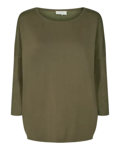 Freequent Naisten Neule, Jone Plain Khaki