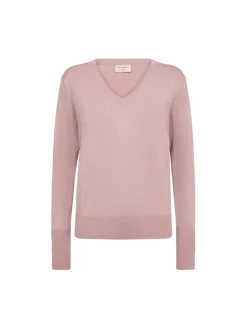 Freequent naisten neule, KATIE PULLOVER V-NECK Vaaleanpunainen