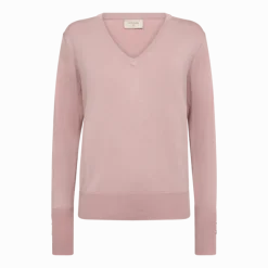 Freequent naisten neule, KATIE PULLOVER V-NECK Vaaleanpunainen